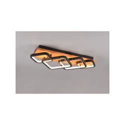Trio Lighting - Palfoniera led 4 quadrati neri con base in legno naturale Rama 643210432