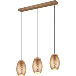 Reality Leuchten - Lampada a sospensione 3 luci, metallo, caffè, l 71 cm, Bidar