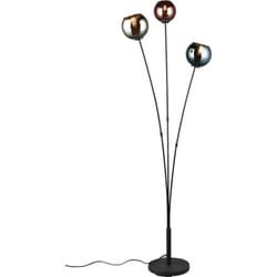 Lampada da terra 3 luci, metallo e vetro, multicolor effetto fumé, H 150 cm, Sheldon