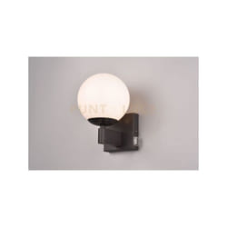 Trio Lighting - Applique a parete bagno in metallo nero e vetro bianco kula 284270132