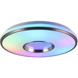 Plafoniera LED RGB, alluminio spazzolato, D39 cm, Realta