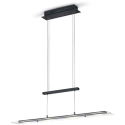 Trio Lighting - Lampada a sospensione 4 luci led, metallo, nero opaco, L80 cm, Milos