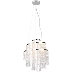 Lampada a sospensione LED, metallo cromato, D 38 cm, Pomp