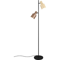 Trio - Lampada da terra 2 luci, metallo, beige e caffè, h 160 cm, Agudo
