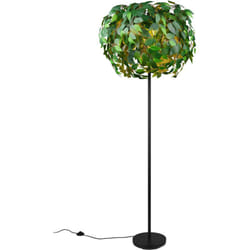 Lampada da terra 3 luci, metallo e plastica, nero e verde, H 180 cm, Leavy