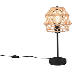 Reality Leuchten - Lampada da tavolo, canapa e metallo, naturale e nero, h 42 cm, Hive