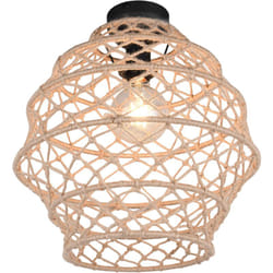 Reality Leuchten - Plafoniera, canapa e metallo, naturale e nero, d 39 cm, Hive