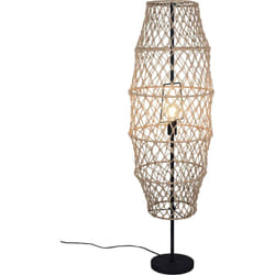 Reality Leuchten - Lampada da terra, canapa e metallo, naturale e nero, h 120 cm, Hive