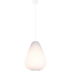 Reality Leuchten - Lampada a sospensione, tessuto e metallo, bianco, d 35 cm, Janine