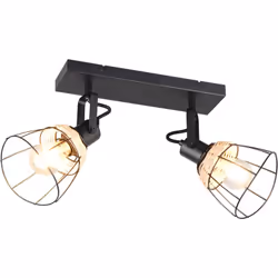 MATERIALE: Rattan e metallo COLORE: FInitura naturale e nero DIMENSIONI: L36 x H27 x P20 cm ELETTRIFICAZIONE: excl. 2x E27 · ...