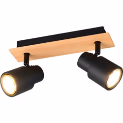 MATERIALE: Metallo COLORE: Nero opaco DIMENSIONI: L31 x H15 x P6 cm ELETTRIFICAZIONE: excl. 2x GU10 · max. 10W LAMPADINA INCL ...