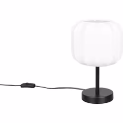 MATERIALE: Metallo e tessuto COLORE: Nero opaco e bianco DIMENSIONI: D20 x H31 cm ELETTRIFICAZIONE: excl. 1x E27 · max. 10W L ...