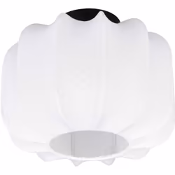 MATERIALE: Metallo e tessuto COLORE: Nero opaco e bianco DIMENSIONI: D25 x H19 cm ELETTRIFICAZIONE: excl. 1x E27 · max. 10W L ...