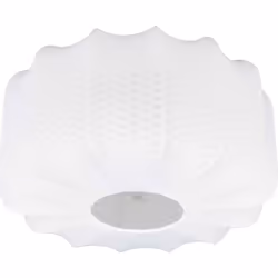 MATERIALE: Metallo e tessuto COLORE: Nero opaco e bianco DIMENSIONI: D40 x H22 cm ELETTRIFICAZIONE: excl. 1x E27 · max. 10W L ...