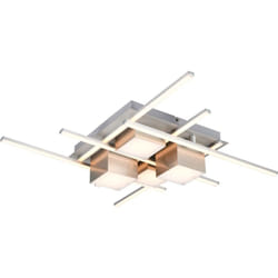 Plafoniera led, metallo, nichel opaco, L70 cm, Roger