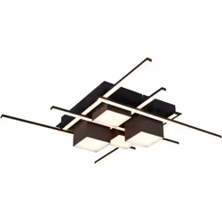 MATERIALE: Metallo COLORE: Nero opaco DIMENSIONI: L70 x H11 x P70 cm ELETTRIFICAZIONE: incl. 1x SMD, 35W · 1x 4050lm, 2700 -  ...