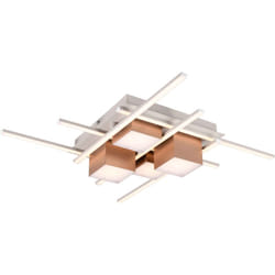 Trio - Plafoniera led, metallo, caffè, L70 cm, Roger
