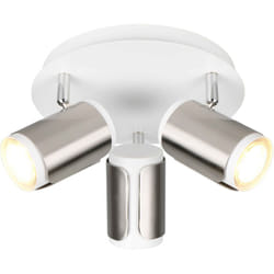 Trio Lighting - Plafoniera 3 luci, metallo, bianco e nichel opaco, d 30 cm, Gillan