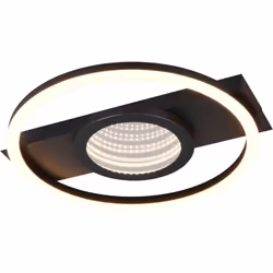 MATERIALE: Metallo COLORE: Nero opaco DIMENSIONI: L35 x H5 x P33 cm ELETTRIFICAZIONE: incl. 1x SMD, 16W · 1x 2000lm, 3000K LA ...
