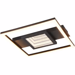 MATERIALE: Metallo COLORE: Nero opaco DIMENSIONI: L35 x H4 x P33 cm ELETTRIFICAZIONE: incl. 1x SMD, 16W · 1x 2000lm, 3000K LA ...