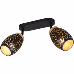 MATERIALE: Metallo COLORE: Nero opaco DIMENSIONI: L28 x H27 x P12 cm ELETTRIFICAZIONE: excl. 2x E14 · max. 10W LAMPADINA INCL ...