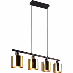 MATERIALE: Metallo e vetro COLORE: Nero e oro DIMENSIONI: L75 x H150 x P12 cm ELETTRIFICAZIONE: excl. 4x E14 · max. 10W LAMPA ...