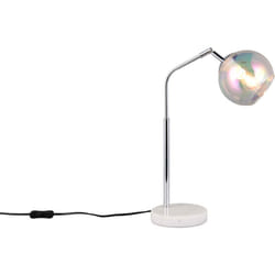 Trio - Lampada da tavolo, metallo e vetro, cromo e iridescente, h 45 cm, Paxton