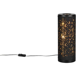 Trio Lighting - Lampada da tavolo led, plastica e tessuto, nero opaco, h 35 cm, Taco