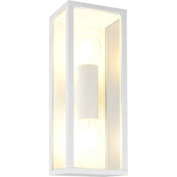 Trio - Applique da esterno, alluminio e vetro, bianco, h 38 cm, Garonne