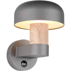 Trio Lighting - Applique da esterno c/sensore movimento, antracite e legno, h 25 cm, Fraser