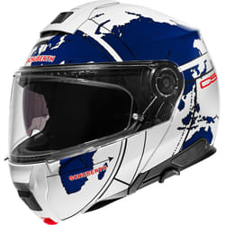 Schuberth C5 Globe Casco, bianco-turchese-blu, dimensione 53 per uomo