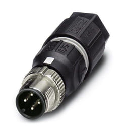 Phoenix Contact SACC-MS-4QO-0.75-M SCO M12 Nero, Acciaio inox