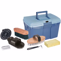 Kerbl grooming box Il grooming box contiene tutto il necessario per la cura del cavallo: Barra per letame in gomma ovale Dete ...