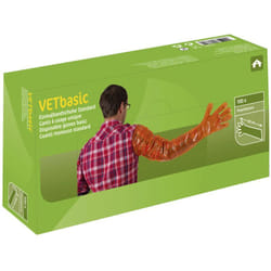 Kerbl - 15364 - Guanti monouso Vetbasic, lunghezza 90 cm, 100 pezzi, arancione