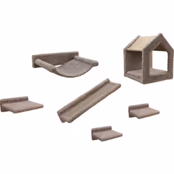 Kerbl Monte Baldo, Rampa per animali domestici, Interno, Gatto, Poliestere, Legno, Grigio, Monocromatico