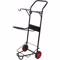 Descrizione Carrello stabile in tubi di metallo verniciato a polvere. Per sella, briglia e scatola per la pulizia, con due ga ...