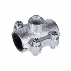 Pressioni di esercizio: Acqua PN 16. Derivazione con filettatura femmina. Per tubi in acciaio 21,3 - 88,9 mm.