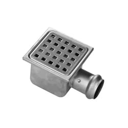 Piletta scarico in acciaio inox 304 105x105 mm usc. orizzontale ø40 Gebo