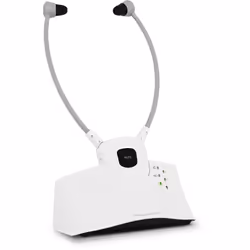 TechniSat StereoMan ISI 2-V2 Auricolare Wireless Passanuca TV Base di ricarica Bianco