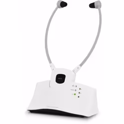 TechniSat StereoMan ISI 2-V2 Auricolare Wireless Passanuca TV Base di ricarica Bianco