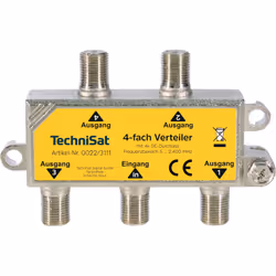 TechniSat 0022/3111, Splitter per cavo, 75 Ω, 5 - 2400 MHz, Argento, Femmina, 85 mm