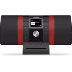 TechniSat MULTYRADIO 4.0, Mini impianto audio domestico, Nero, Rosso, 20 W, DAB+, FM, PLL, UHF, 87,5 - 108 MHz, Spotify