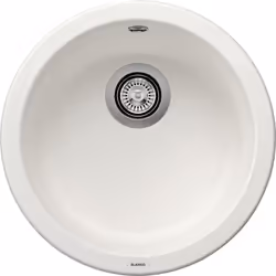 BLANCO BLANCORONDO, Lavello montato su piano, Cerchio, Acciaio inox, Bianco, 1 ciotole, White