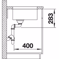 BLANCO SUPRA 400-U Lavello sottopiano Quadrato Acciaio inox - Vista aggiuntiva 4