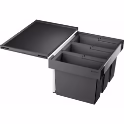 Pattumiera ad incasso set in plastica di qualità 3 contenitori da 15 l , compreso il coperchio installazione facile e veloce  ...