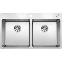 Andano 400 - Lavello, 87x50 cm, con comando eccentrico dello scarico PushControl, acciaio inox 525249 - Blanco