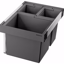 Pattumiera ad incasso set in plastica di qualità con telaio in alluminio di alta qualità 1 contenitore da 19 l e 2 contenitor ...