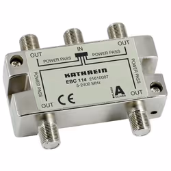 Kathrein EBC 114, Splitter per cavo, 5 - 2400 MHz, Argento, 1 pz, F, 55 mm