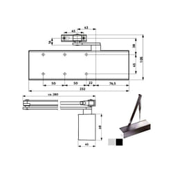 Chiudiporta Aerodinamico Argento Ts 72 Bca Dorma