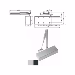Corpo monoblocco acciaio - Custodia ABS Braccettoacciaio senza arresto Regolazione forza chiusura EN 3/4 Regolazione velocita ...